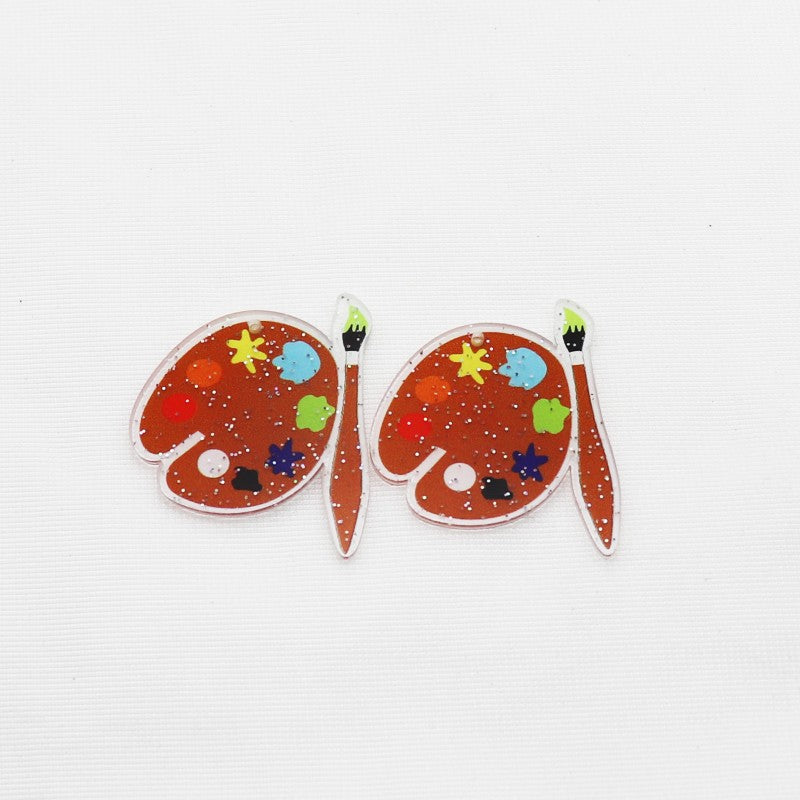 Wholesale 10pcs Back To School Theme Glitter Accessories FlatBack